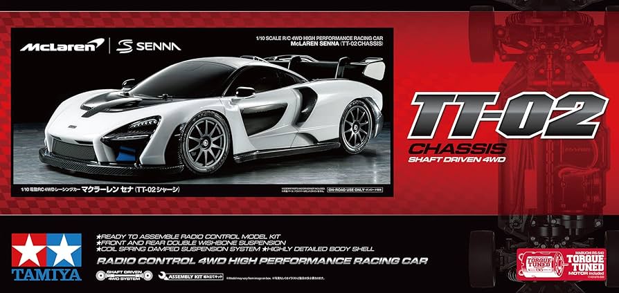 Amazon.com: TAMIYA 1/10 RC McLaren Senna TT-02 TAM58711A Cars Elec