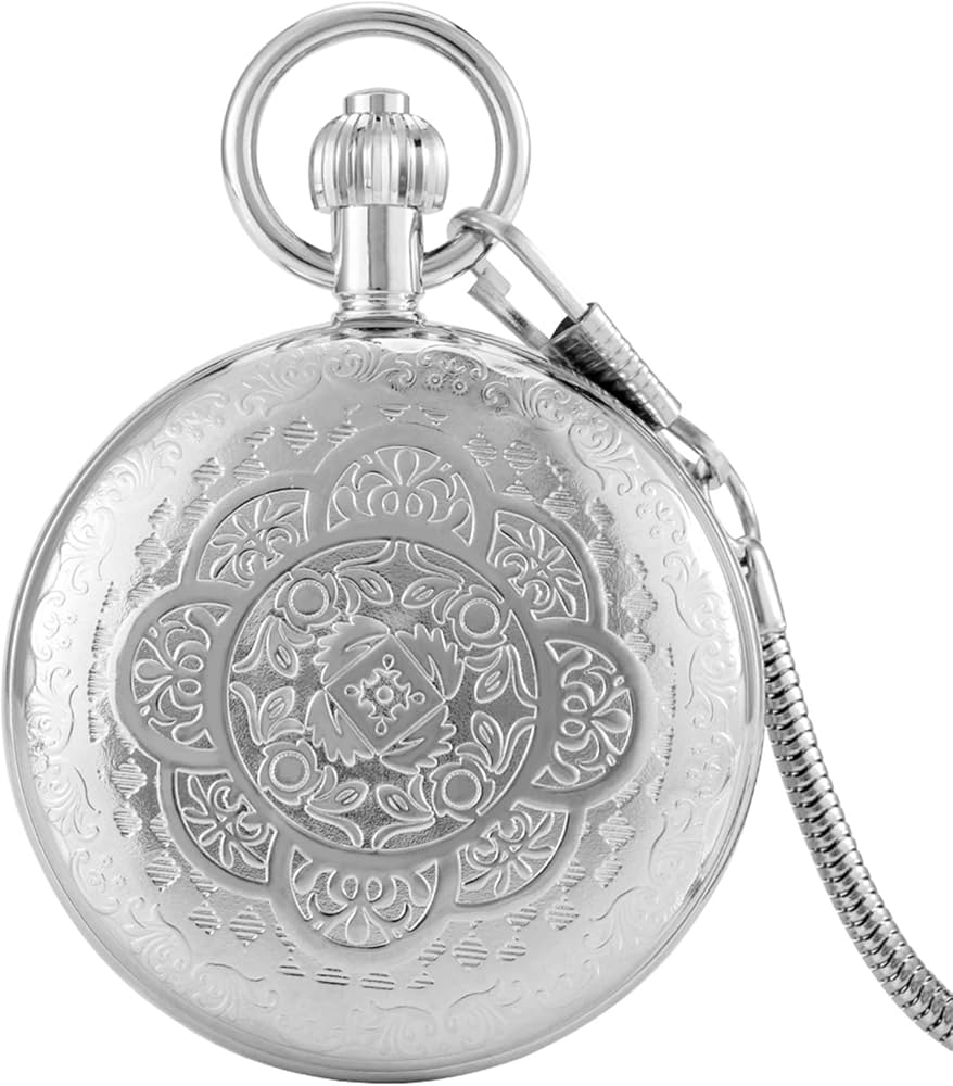 Amazon.co.jp: ビンテージ 特別な彫刻されたシルバーポケットチェーン