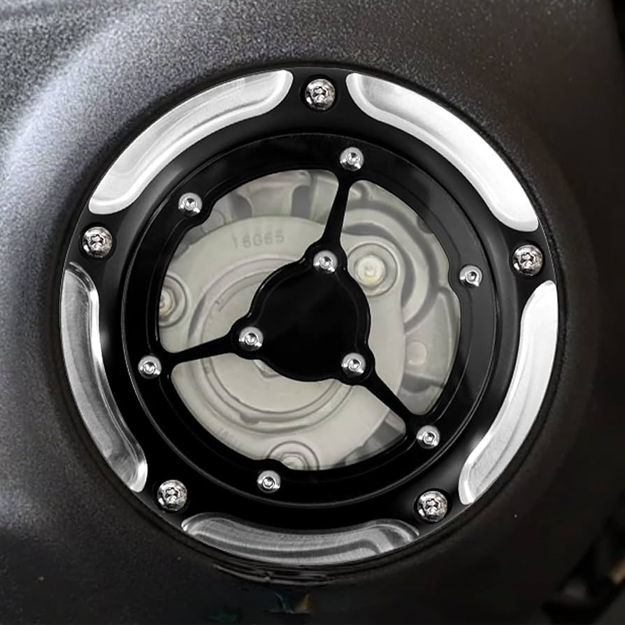 Amazon | HDBUBALUS バイク ダービーカバー 透明 5穴 アルミニウム 耐