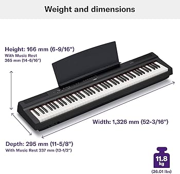 Amazon.com: YAMAHA P125 88-Key Weighted Action Digital Piano with