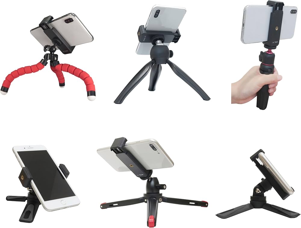 Amazon.co.jp: スマホホルダー 1/4インチ 三脚 撮影グリップ セルカ棒