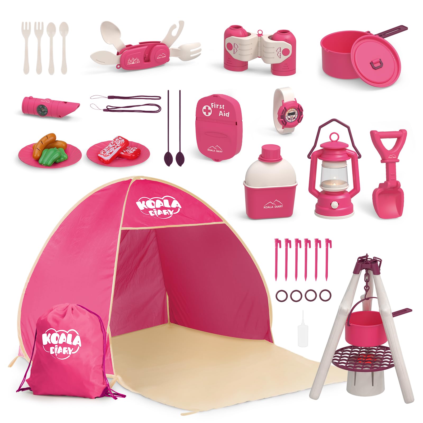 Amazon.com: KOALA DIARY Kids Camping Set – an Outdoor Campfire Toy