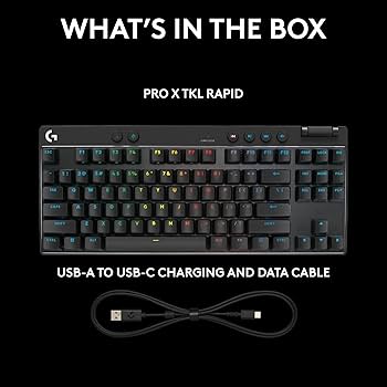 Logitech G PRO X TKL Rapid Tenkeyless Wired Gaming Keyboard with