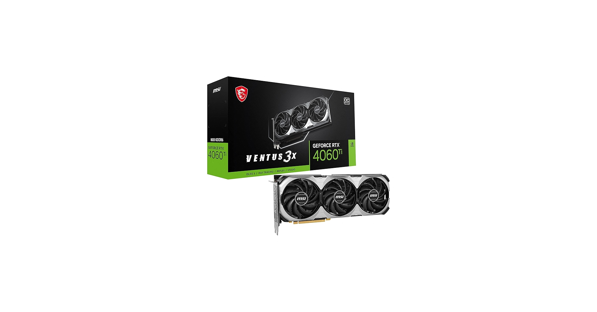Amazon.com: MSI GeForce RTX 4060 Ti Ventus 3X 8G OC (8GB GDDR6/PCI
