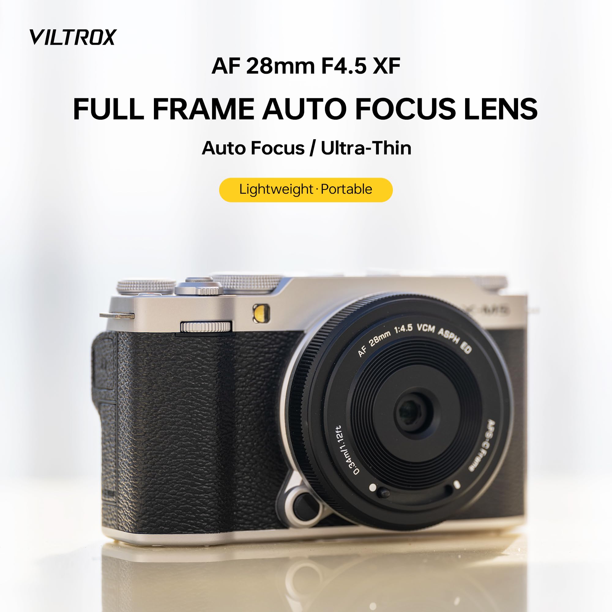Amazon.com : VILTROX AF 28mm F4.5 f/4.5 XF Pancake Lens for Fuji X