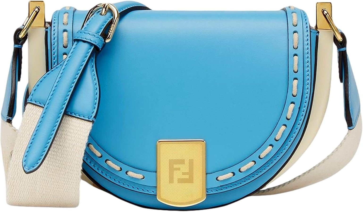 Amazon.com: FENDI Moonlight Cyber Blue Leather Satchel Crossbody