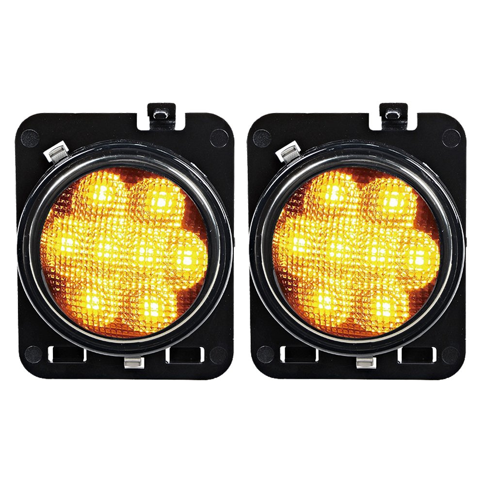 2X 8-LED Amber Side Marker Lights Compatible for 07-17 Jeep