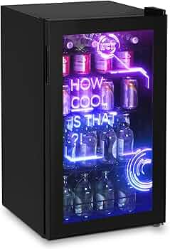 Amazon | HCK ゲーミング冷蔵庫 99L ドリンク用 RGB LEDネオン 透明