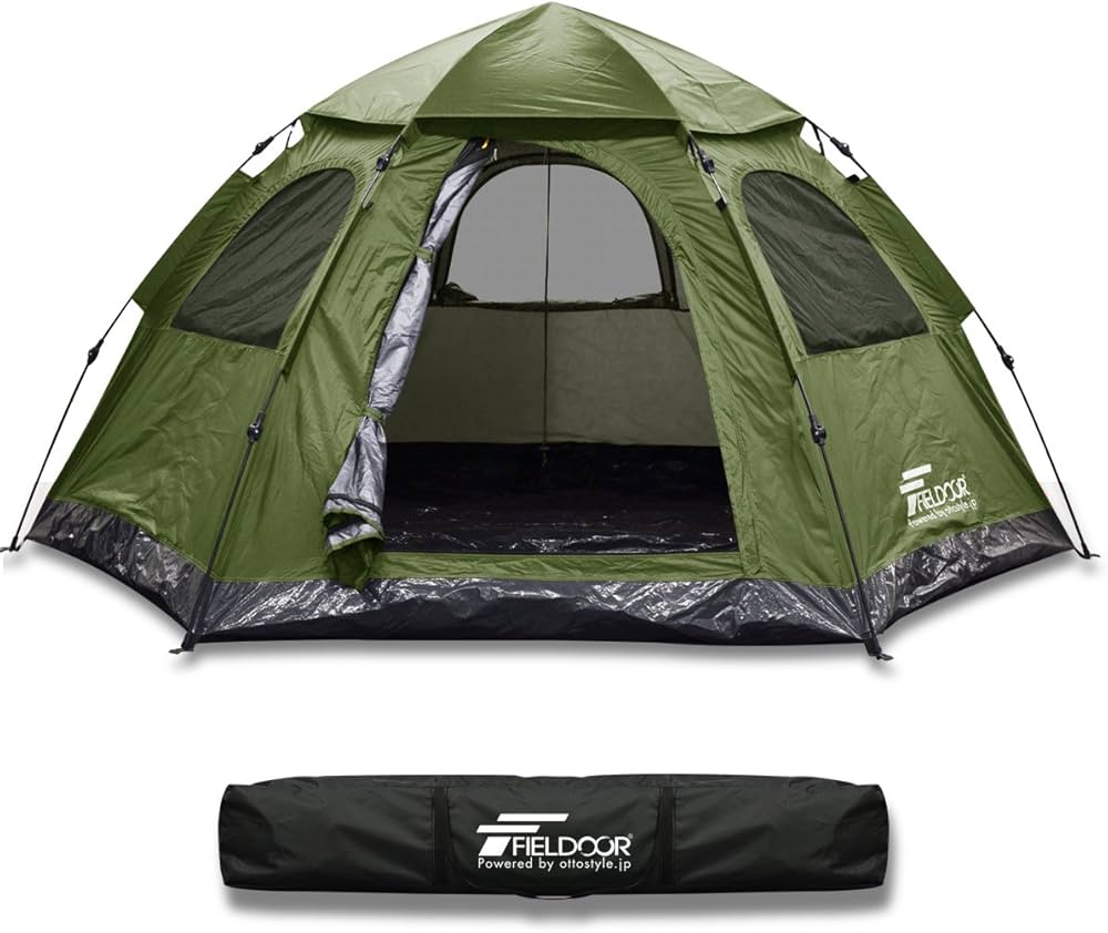 Amazon.co.jp: FIELDOOR ワンタッチ テント ヘキサゴン型 収納バッグ