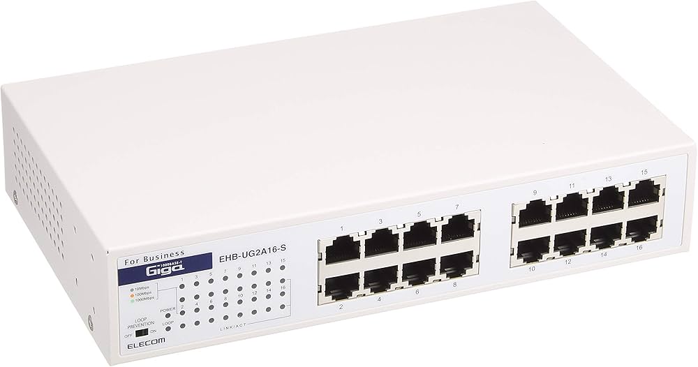 Amazon | エレコム スイッチングハブ ギガビット 16ポート 耐熱50度