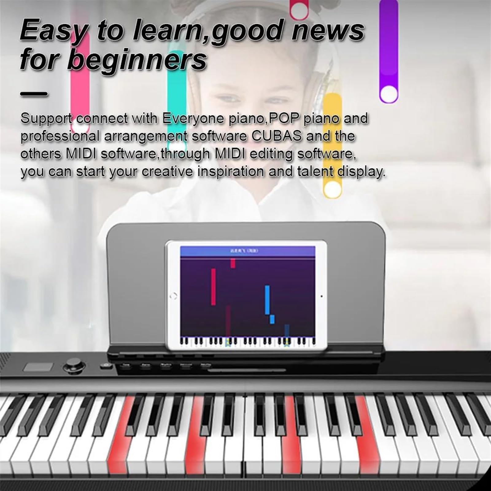 Amazon | 88鍵折りたたみ式電子ピアノ 多機能ポータブルダブル