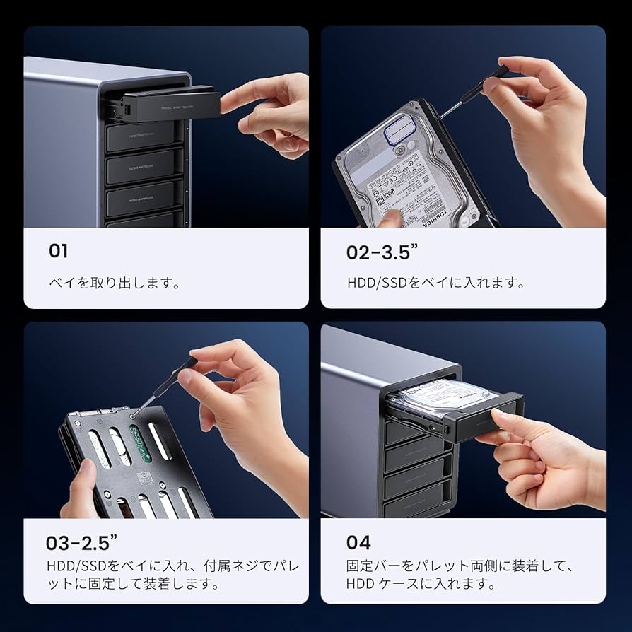 Amazon.co.jp: 【RAID機能対応】 UGREEN HDD ケース 3.5インチ 5Bay
