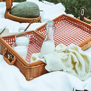 Amazon｜ピクニック バスケット お花見 行楽 かごバッグ 収納 まね藤