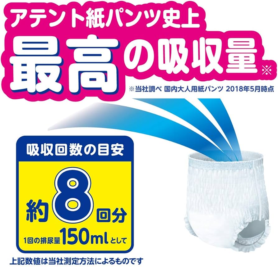 Amazon.co.jp: アテント パンツM 夜1枚安心パンツ 14枚 8回吸収 パッド