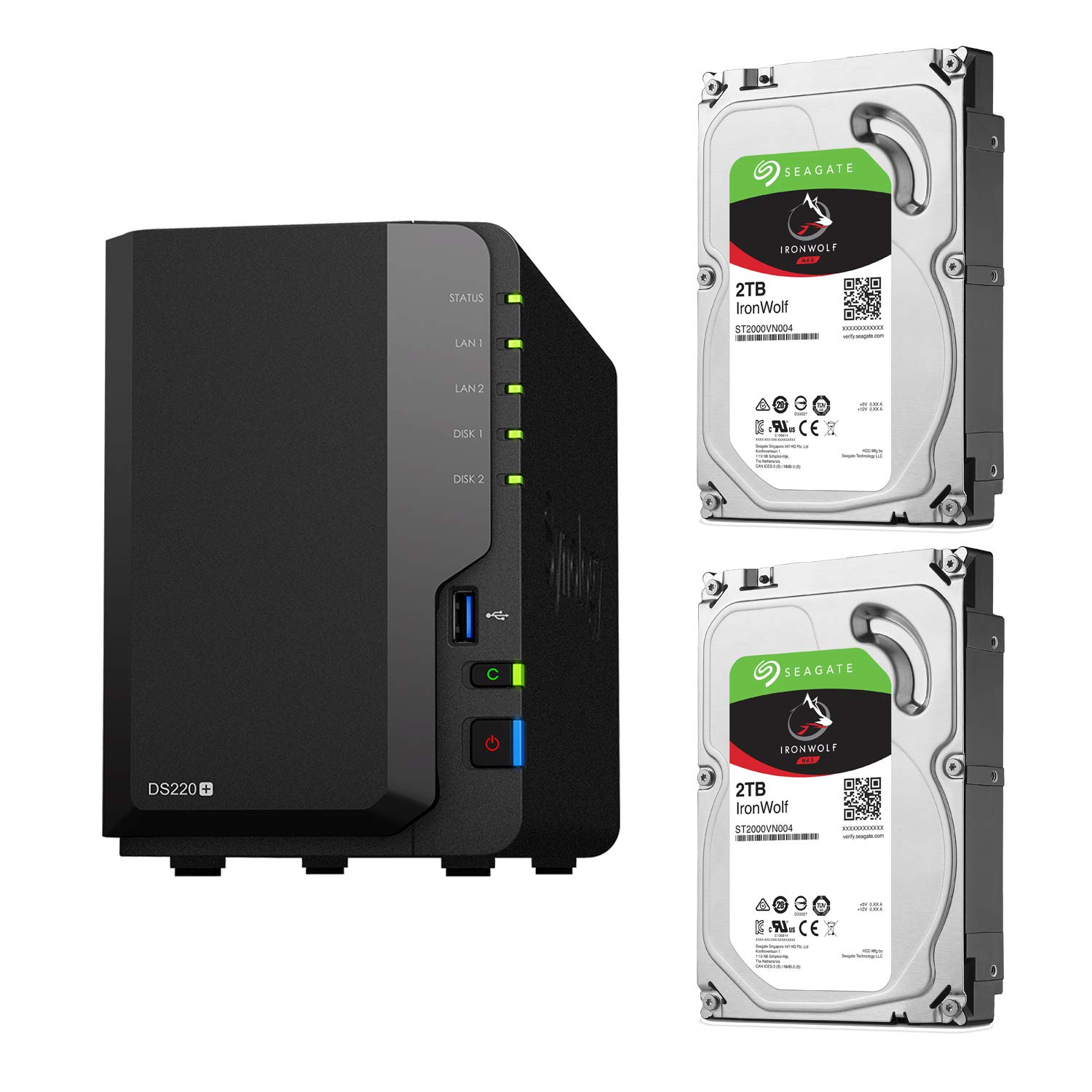 Amazon.co.jp: Synology NAS HDDセット 2ベイ DS220+ & Seagate HDD