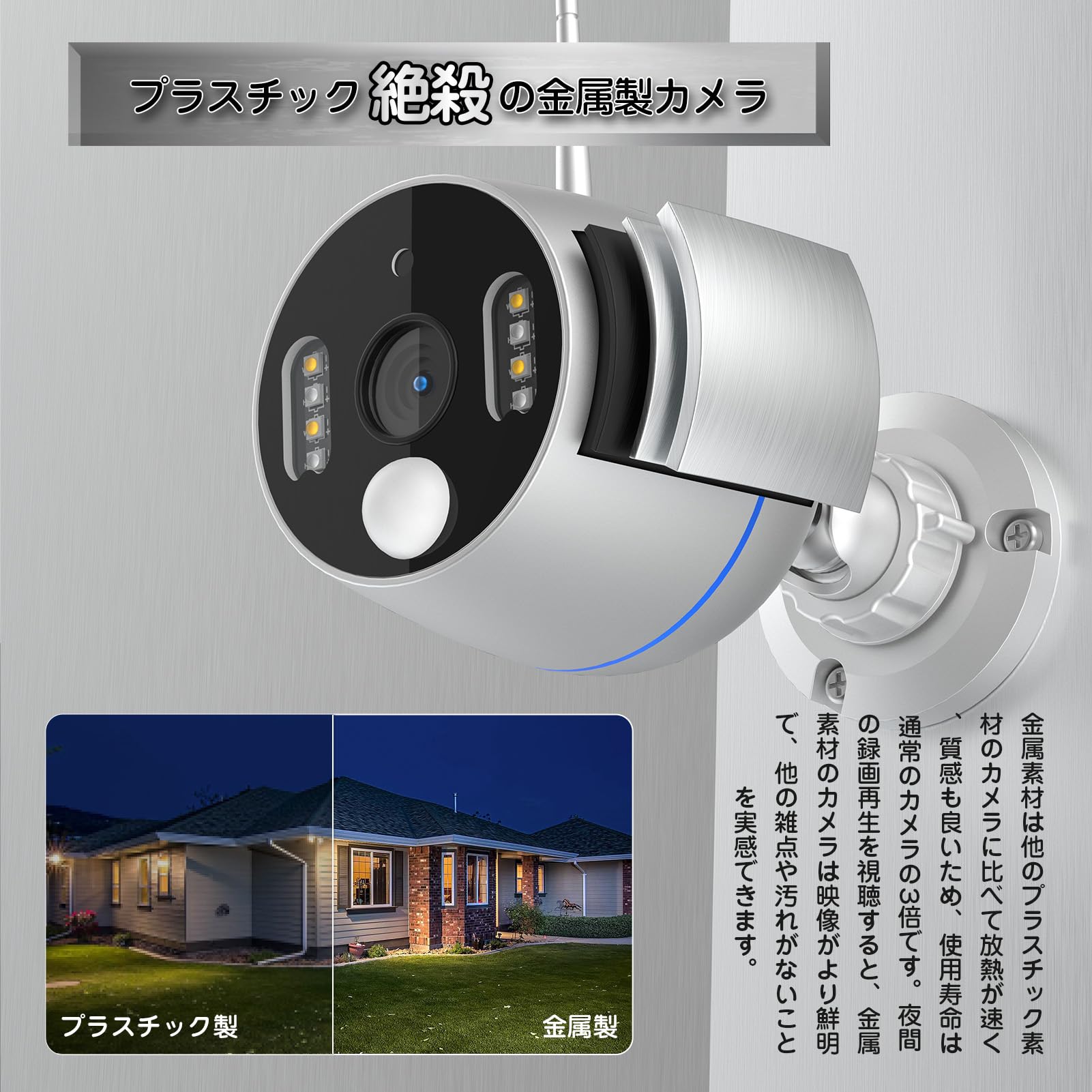 Amazon.co.jp: 【500万画素・16インチ一体型・金属製カメラ】 防犯