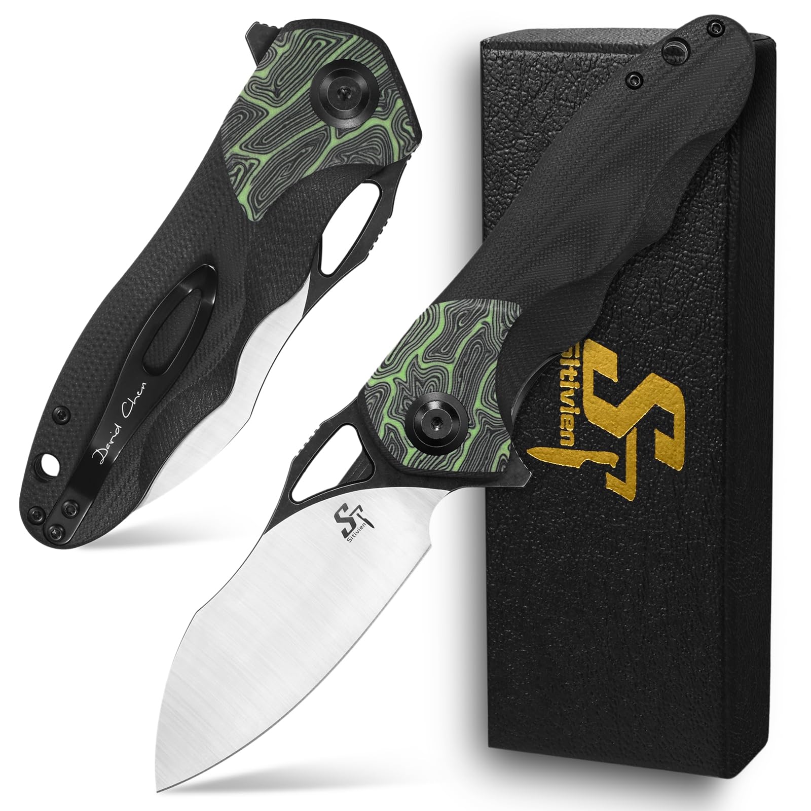 Amazon.com : Sitivien ST154 Folding Knife, Sandvik 14C28N Steel