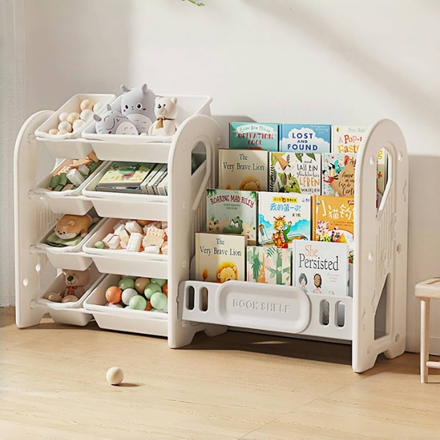 Amazon.co.jp: OSJ おもちゃ棚 絵本棚 3段 4段 ラックセット 大容量