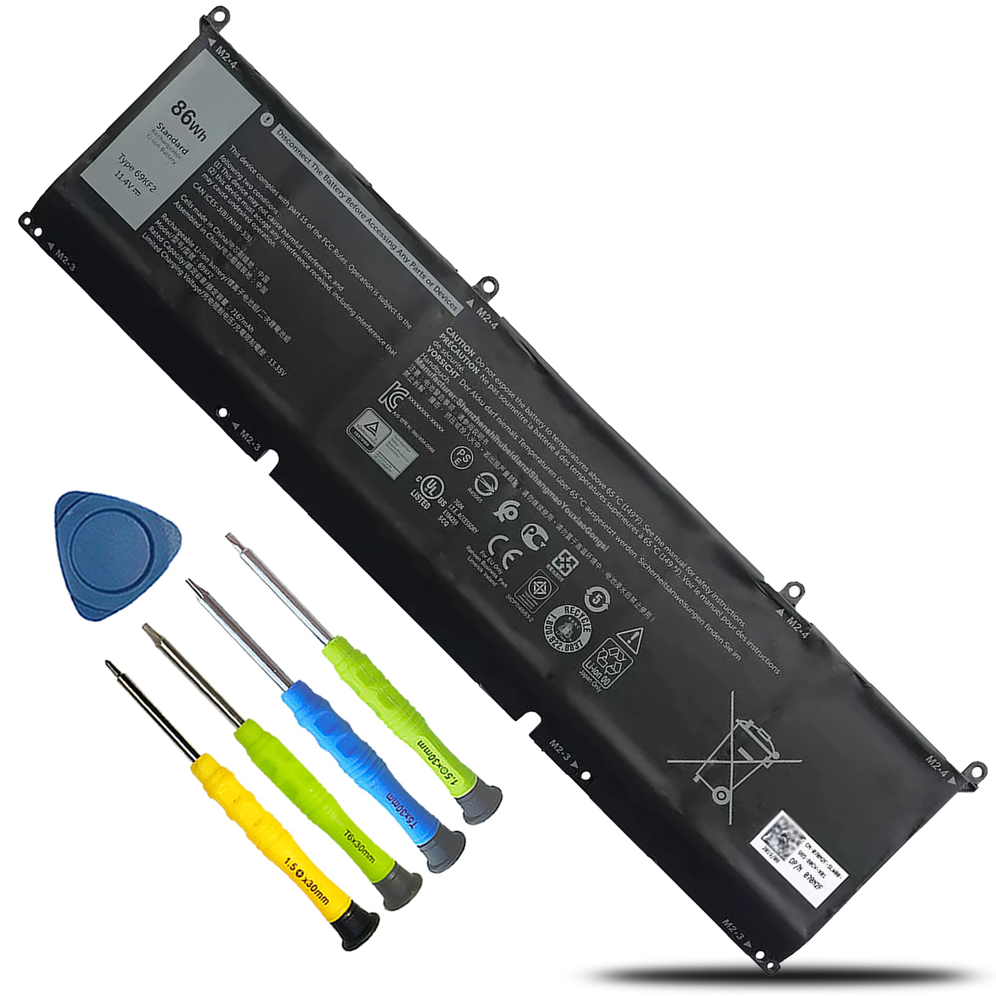 Amazon.com: 69KF2 86Wh Battery for Dell XPS 15 9500 9510 9520