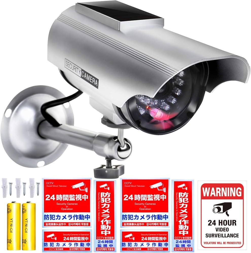 Amazon.co.jp: 【本物同型金属アーム/最新LEDでよりリアルに】防犯