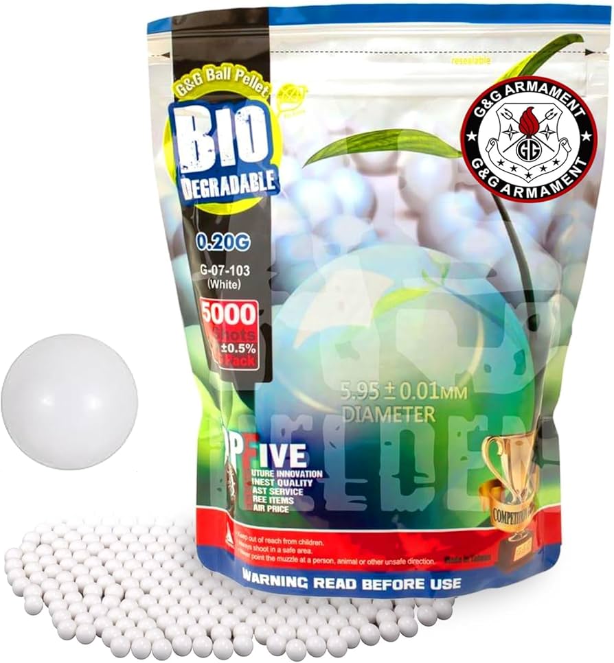 Amazon | G&G バイオBB弾 0.20g 1KG 5000shot ホワイト G-07-103 | BB