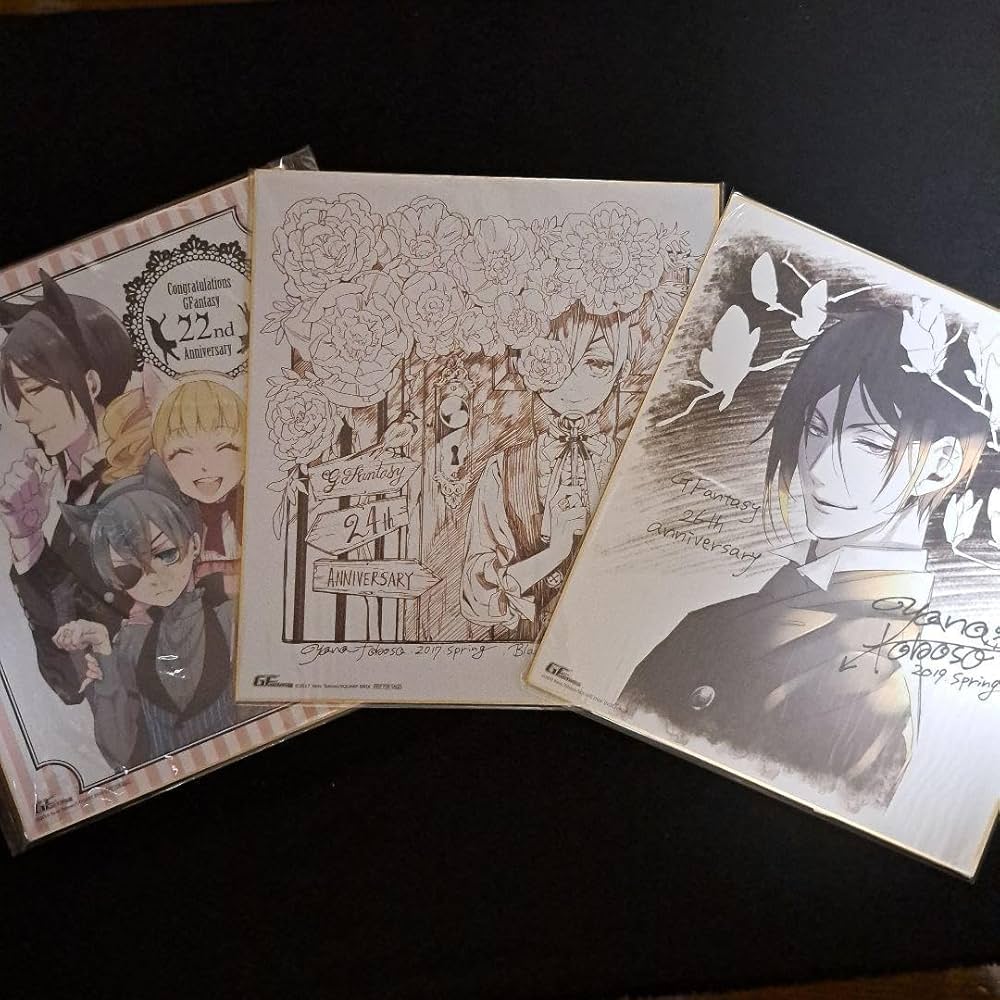 黒執事 ミニ屏風型描き下ろし複製サイン色紙 黒執事 25周年記念 ミニ