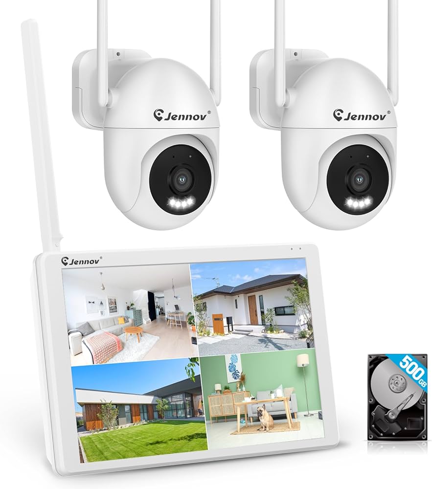 Amazon.co.jp: JENNOV 防犯カメラ モニター付き 屋外 800万画素対応 AI