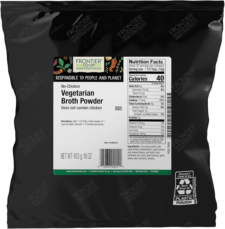 Amazon.com : Frontier Co-op Vegetarian Broth Powder, 1lb - Vegan