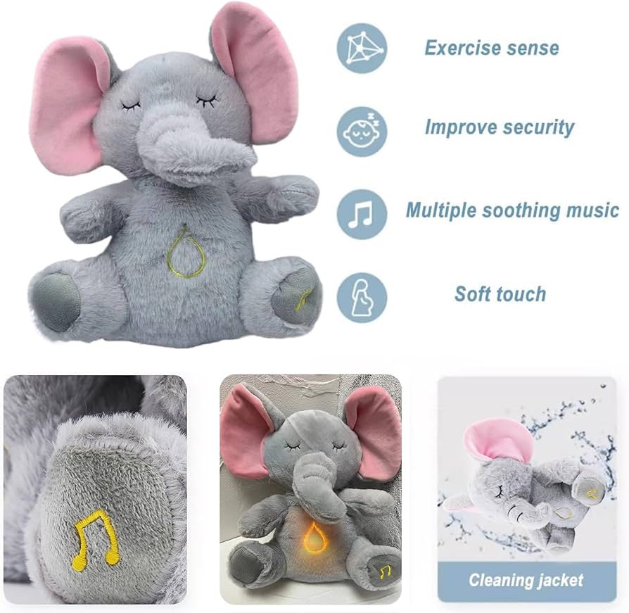 Amazon.co.jp: Tainrunse インタラクティブな象のぬいぐるみ 呼吸する