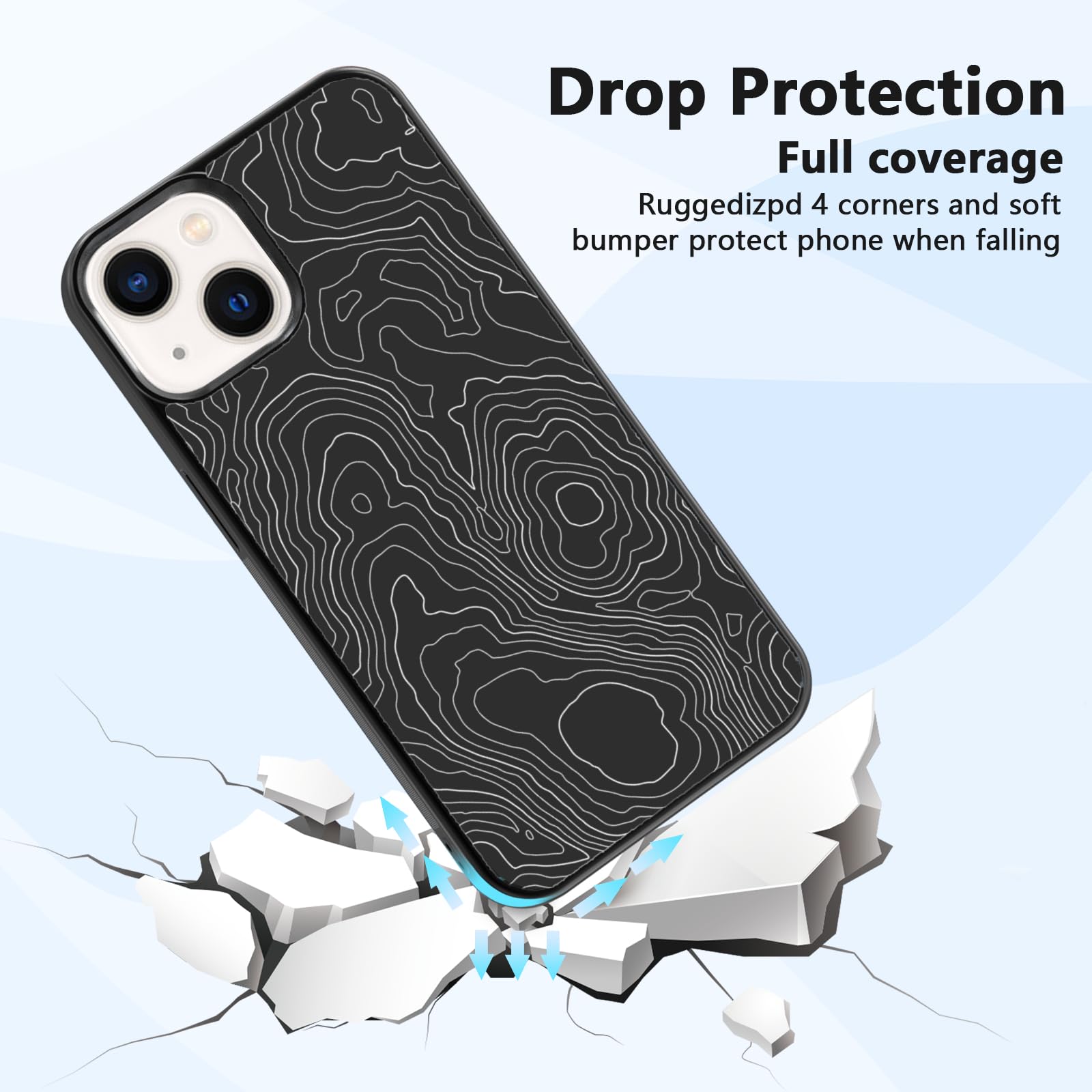 Amazon.com: Aesthetic Topographic Map Phone Case Compatible with