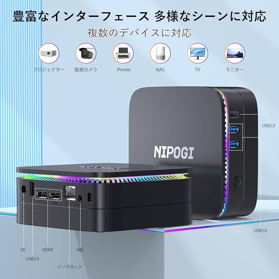 Amazon.co.jp: NiPoGi ミニpc n100 mini pc 動作より安定 最大3.4GHz