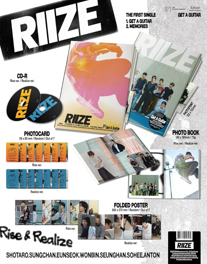Amazon.com: RIIZE - 1st Single Album Get A Guitar (2 ver. Set): Baby