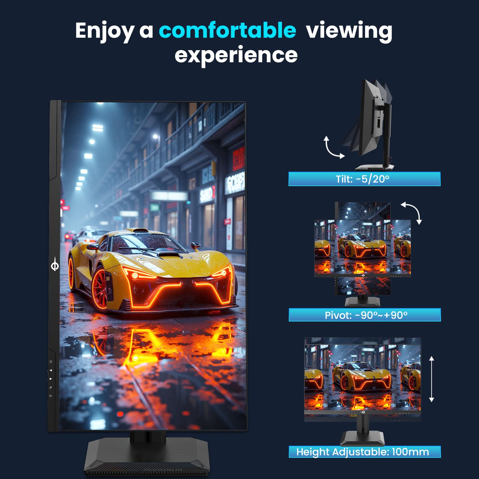 Amazon.com: TITAN ARMY Gaming Monitor 27 Inch, 4K@160Hz, FHD@320Hz