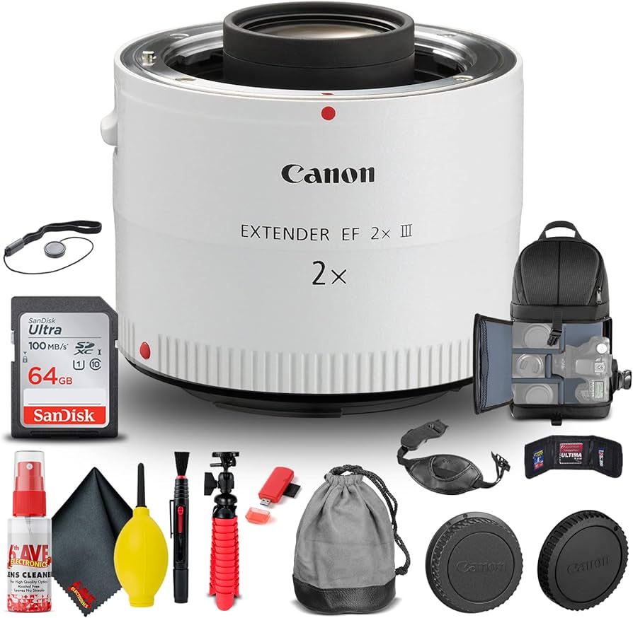 Amazon.com : Canon Extender EF 2X III (4410B002) + Backpack + 64GB
