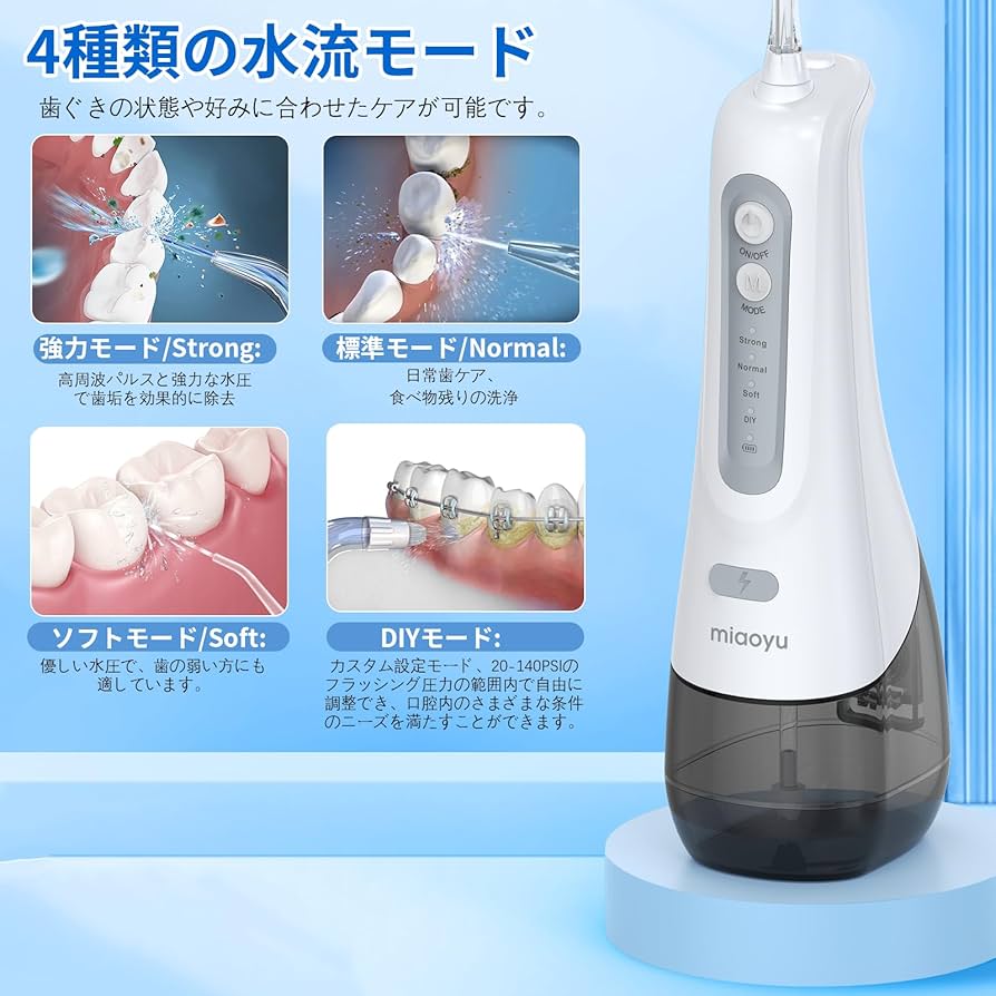 Amazon.co.jp: miaoyu ジェットウォッシャー 2024 【最新型】 口腔洗浄