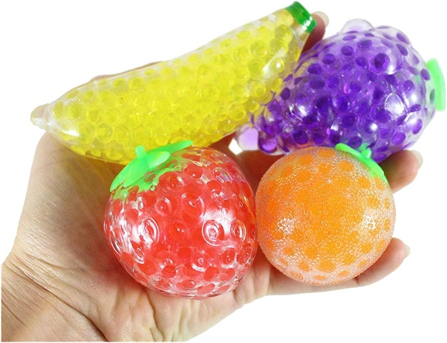 Amazon.co.jp: 4フルーツウォータービーズ入りスクイーズストレス