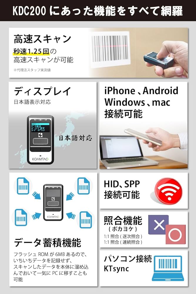 Amazon.co.jp: KOAMTAC KDC80 バーコードリーダー KDC200iM 後継機種