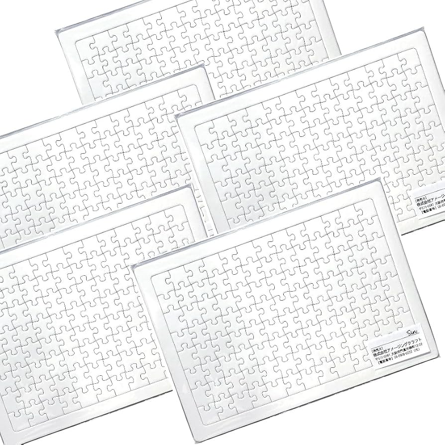 Amazon | Sin. 無地パズル 5個セットA4サイズ 104ピース ホワイト