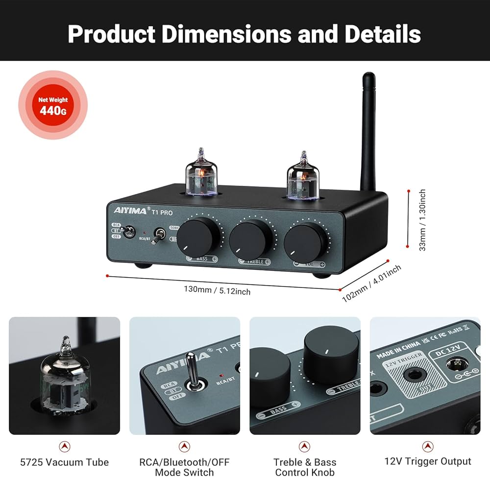 Amazon.com: AIYIMA T1 PRO Tube Preamp Vacuum Receiver Home Audio