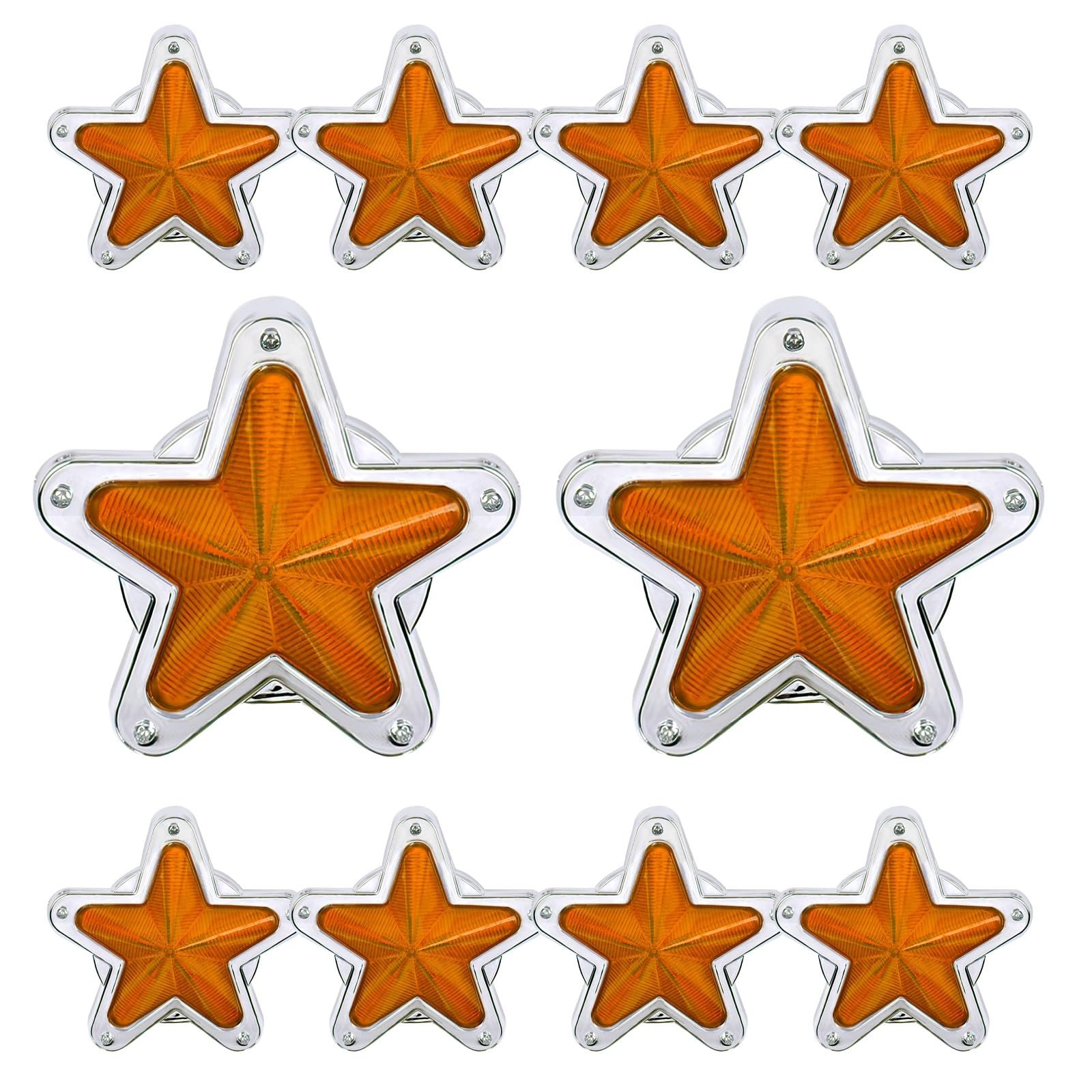 Amazon | Meliore LED サイドマーカー 星型 12V 24V マーカー ランプ