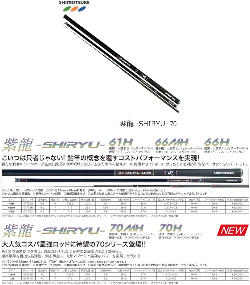 Amazon | SHIMOTSUKE(シモツケ) バーサタイルリバーロッド 紫龍-SHIRYU