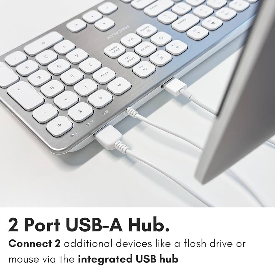 Amazon.com: Macally Wired Keyboard for Mac with USB Ports for