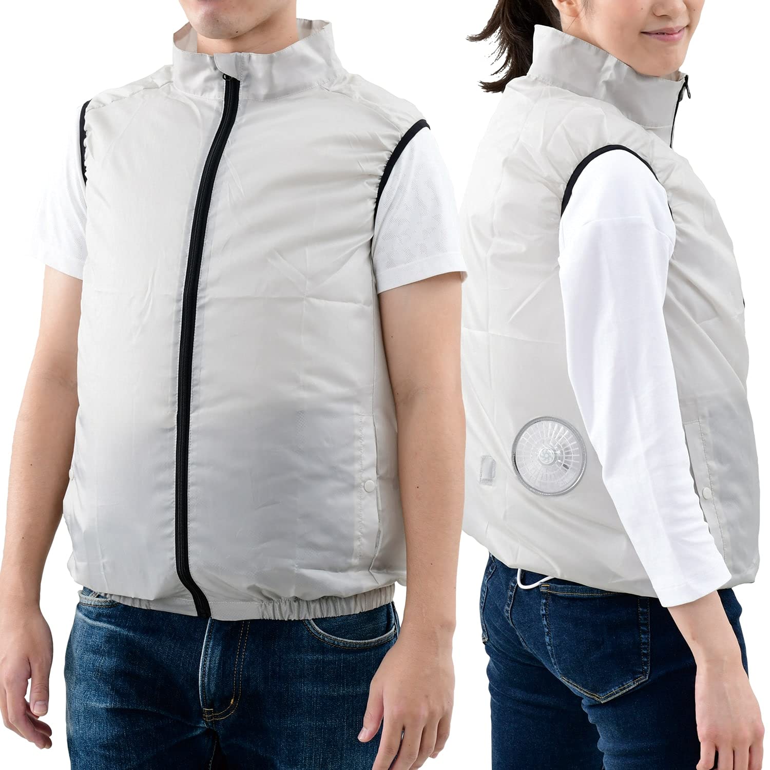 Amazon.co.jp: [山善] ファンウェア ベスト ファン付き ライトグレー