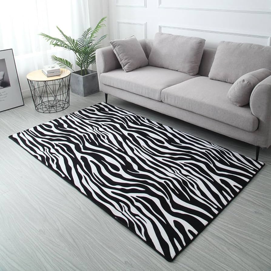 Amazon｜アニマルデザイン ラグ カーペット ゼブラ柄 幾何学模様
