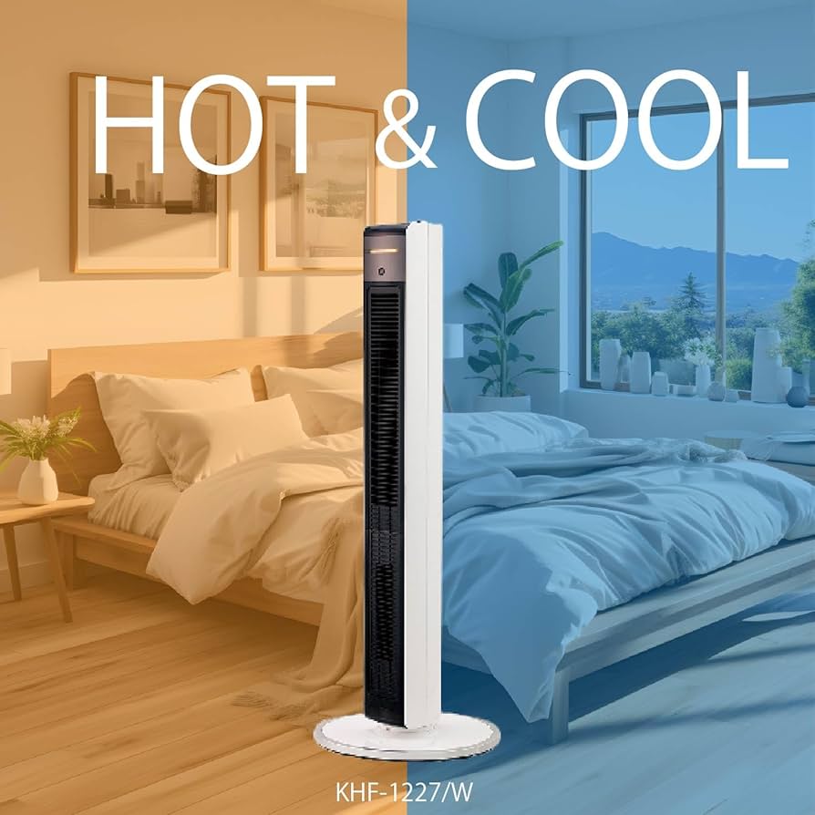 Amazon | コイズミ 電気ファンヒーター ホット&クール スリム 送風 温