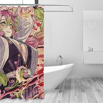 Amazon｜シャワーカーテン 鬼滅の刃 甘露寺蜜璃 おしゃれ 防水 防カビ