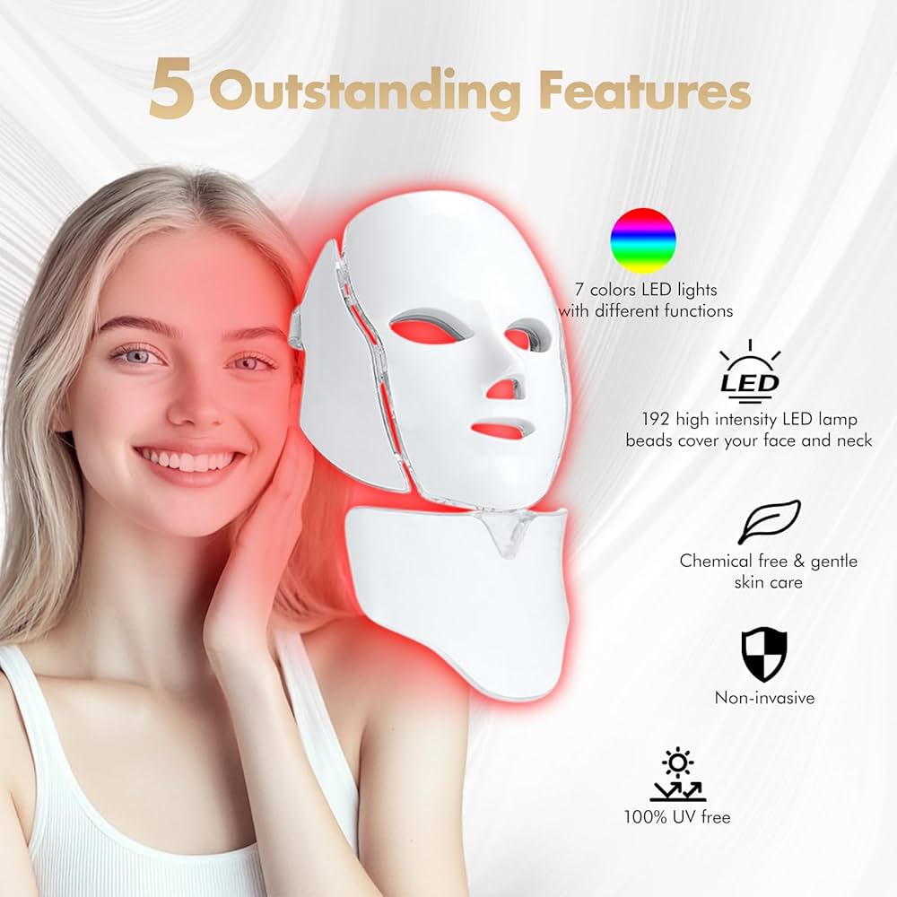 Amazon.com : SDKWDH Red Light Photon Facial Mask with Remote