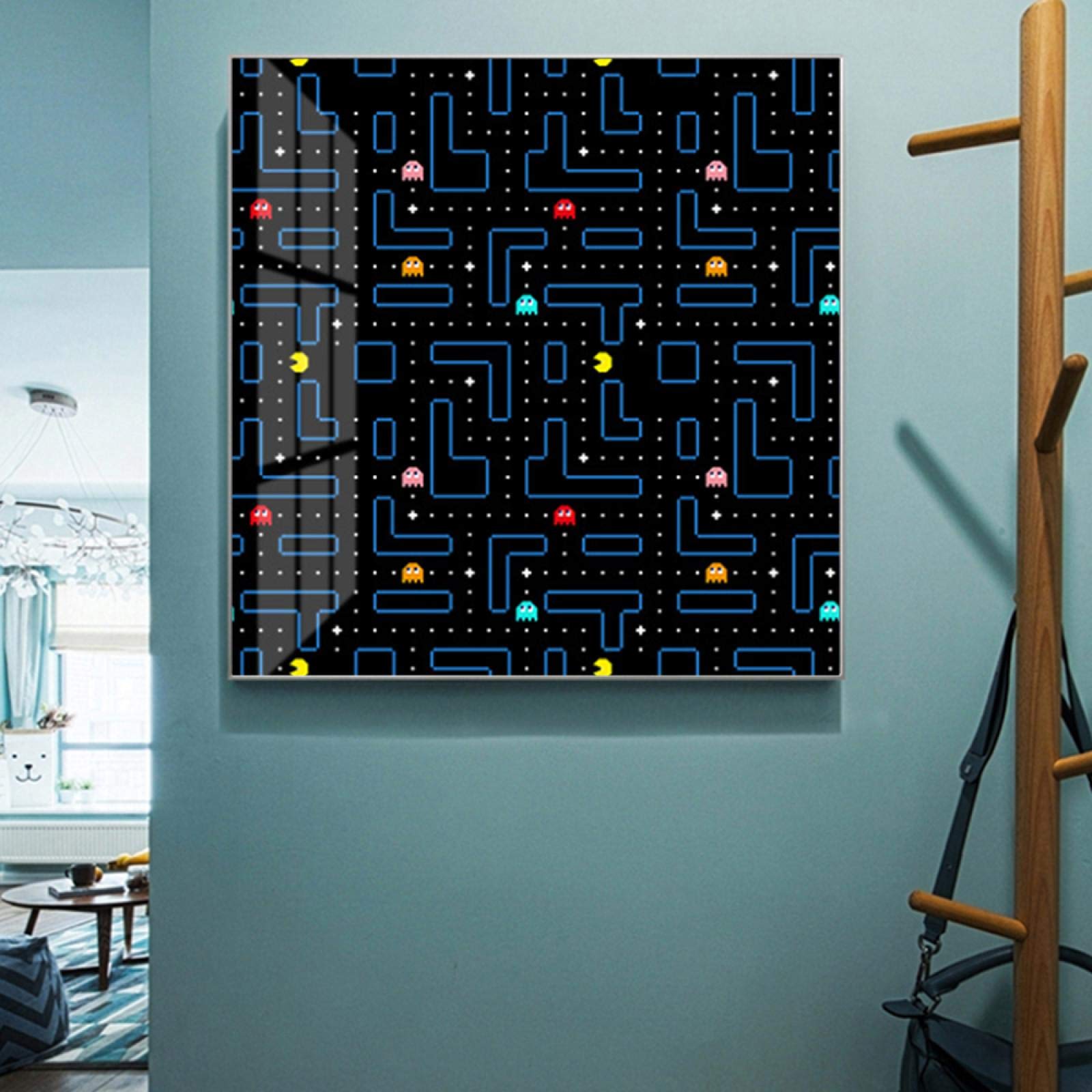 Amazon.co.jp: アーケードゲームパックマンウォールアートキャンバス