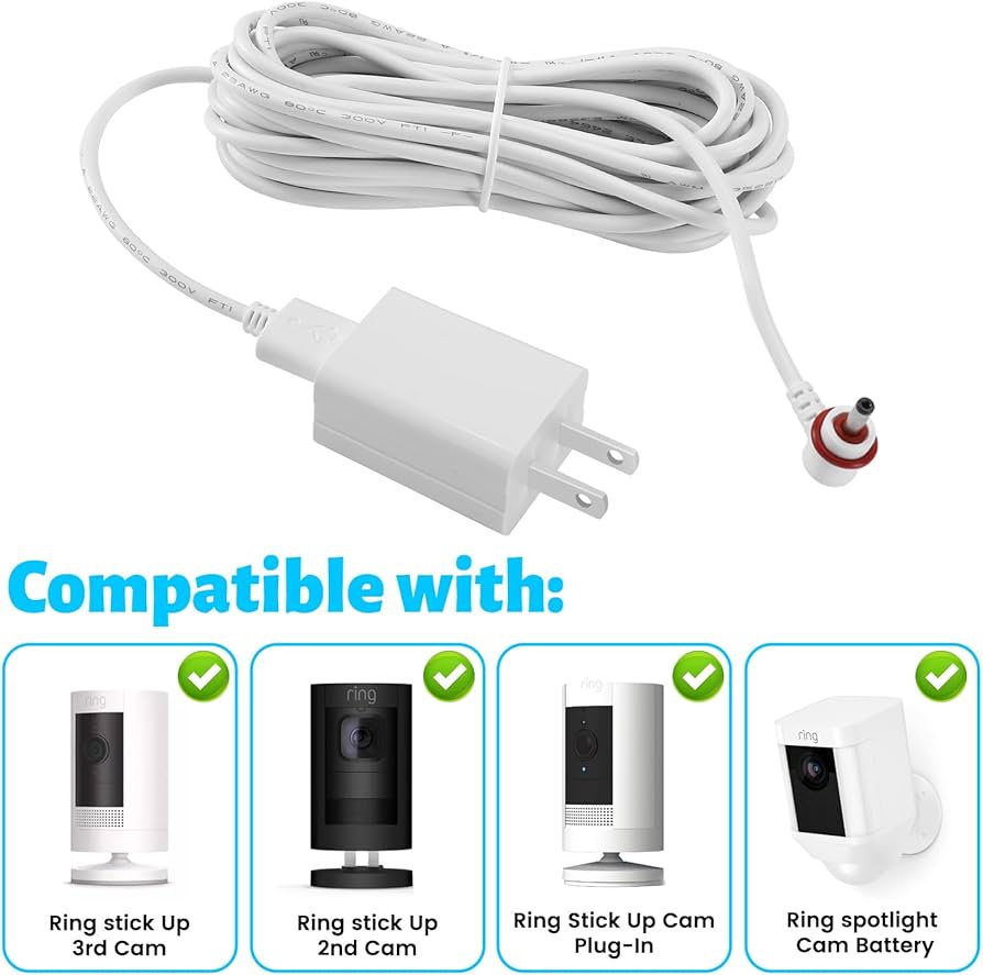Amazon.com: for Ring Camera Power Cord, Power Adapter Compatible