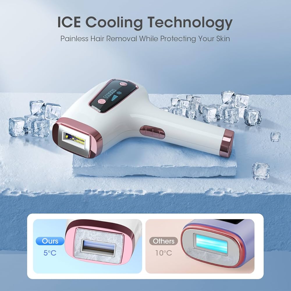 Ice-Cooling IPL Laser Hair Removal Device for Painless Hair